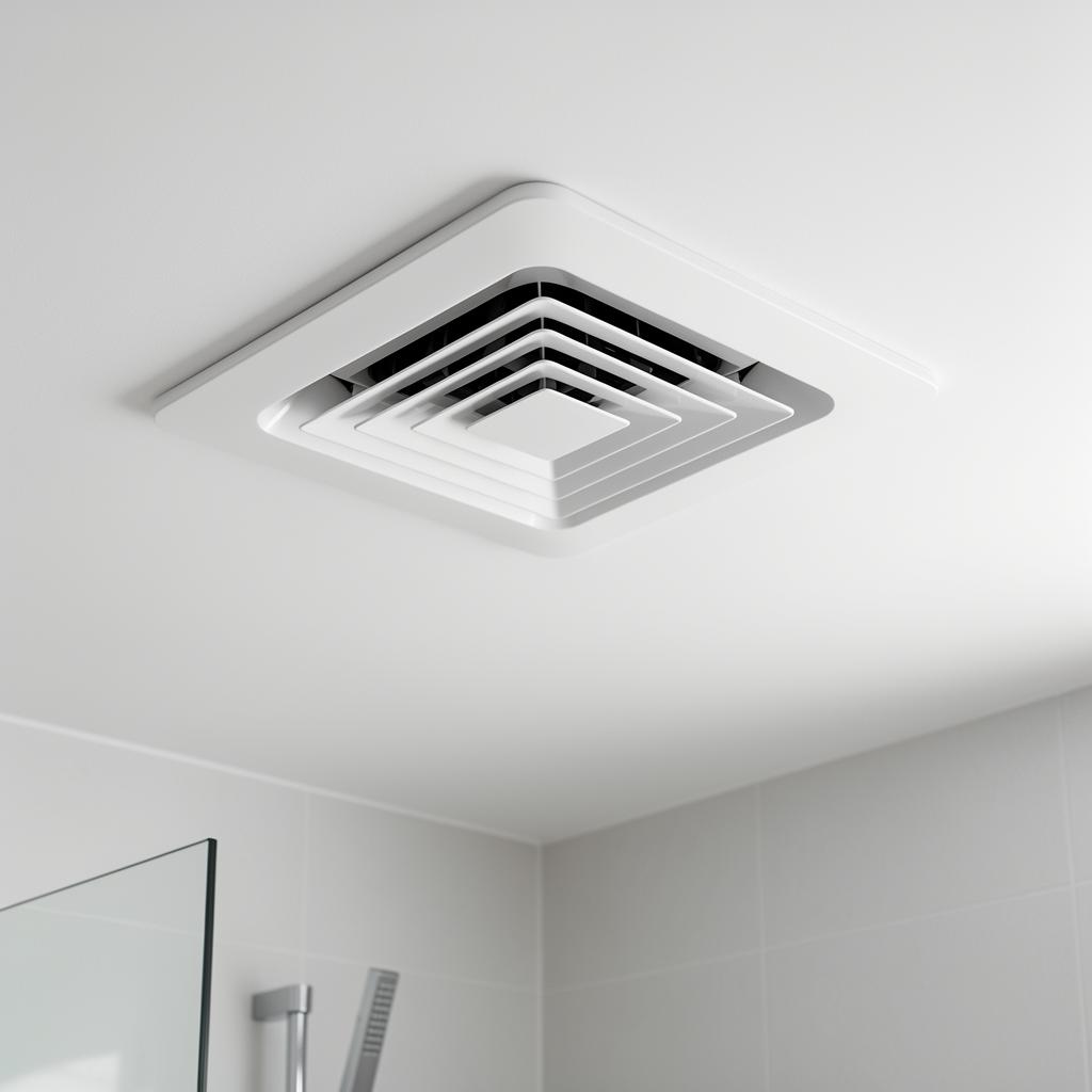 Bouche d'extraction VMC installée dans une salle de bain par EGBR